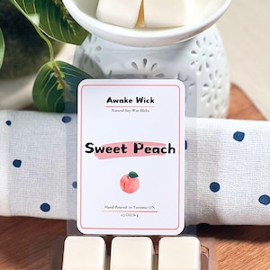 Sweet Peach Soy Wax Melts | Fruity Spring & Summer Scent | Handmade, Long-Lasting, Eco-Friendly, Mood-Boosting Home Fragrance