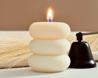 Modern Minimalist Sculptural Soy Candle, Scented or Unscented