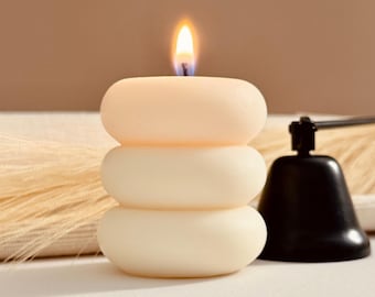 Handmade Modern Minimalist Candle, Neutral Home Decor Gift