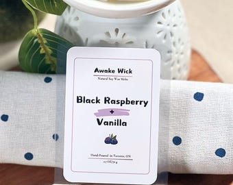 Black Raspberry Vanilla Soy Wax Melts – Handmade, Long-Lasting Fruity Scent for Spring & Summer