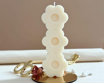Decorative White Flower Shaped Candle, Scented or Unscented