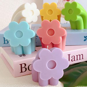 Pastel Flower Candles | Colorful Boho Decor | Y2K Retro Aesthetic | Dopamine Decor | Gift for Her