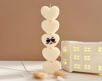 Positive Vibes Heart Shaped Candle, Uplifting Gift, Handmade