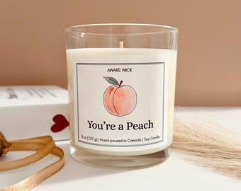 Peach Scented Thank You Soy Candle