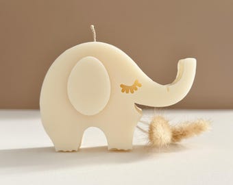 Good Luck Elephant Sculptural Soy Candle, New Beginnings Gift, Small Animal Decor