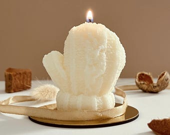Knitted Mitten Candle: Scented or Unscented