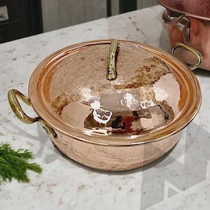 Handcrafted Copper Cooking Pot - Vintage Moroccan Style