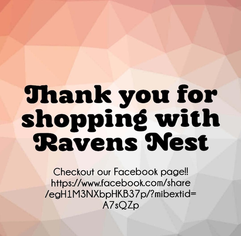 Peut inclure: Merci d'avoir fait vos achats chez Ravens Nest. D&eacute;couvrez notre page Facebook&nbsp;! https://www.facebook.com/share/egH1M3NXbpHKB37p/?mibextid=A7sQZp