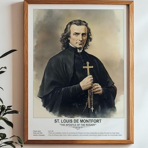 St. Louis de Montfort, Religious Wall Art for Families, Patron Saint, Housewarming Gift.