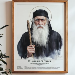 St. Joachim von Ithaka, Sakrale Kunst, Religiöses Wandbild für Familien, Schutzpatron, Einweihungsgeschenk.