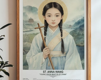 St. Anna Wang, Sacred Art, Religious Wall Art for Families, Patron Saint, Housewarming Gift.