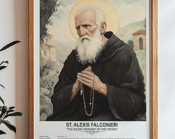 San Alexis Falconieri, Arte Sacro, Arte Religioso Mural para Familias, Santo Patrón, Regalo de Inauguración de Casa.