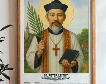 St. Peter Le Tuy, Sacred Art, Religious Wall Art for Families, Patron Saint, Housewarming Gift.