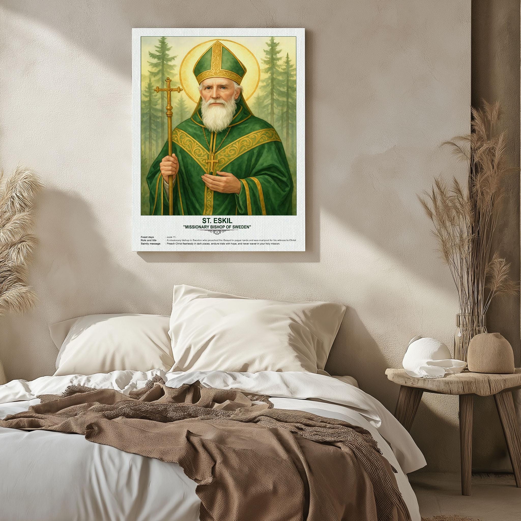 St. Eskil, Sacred Art, Religious Wall Art for Families, Patron Saint ...