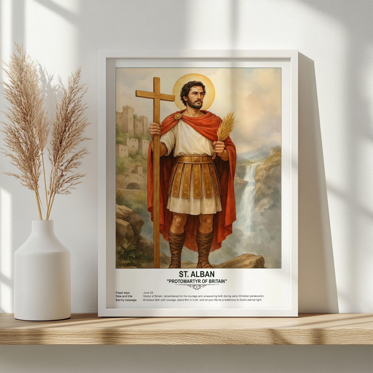 St. Alban, Sacred Art, Religious Wall Art for Families, Patron Saint ...