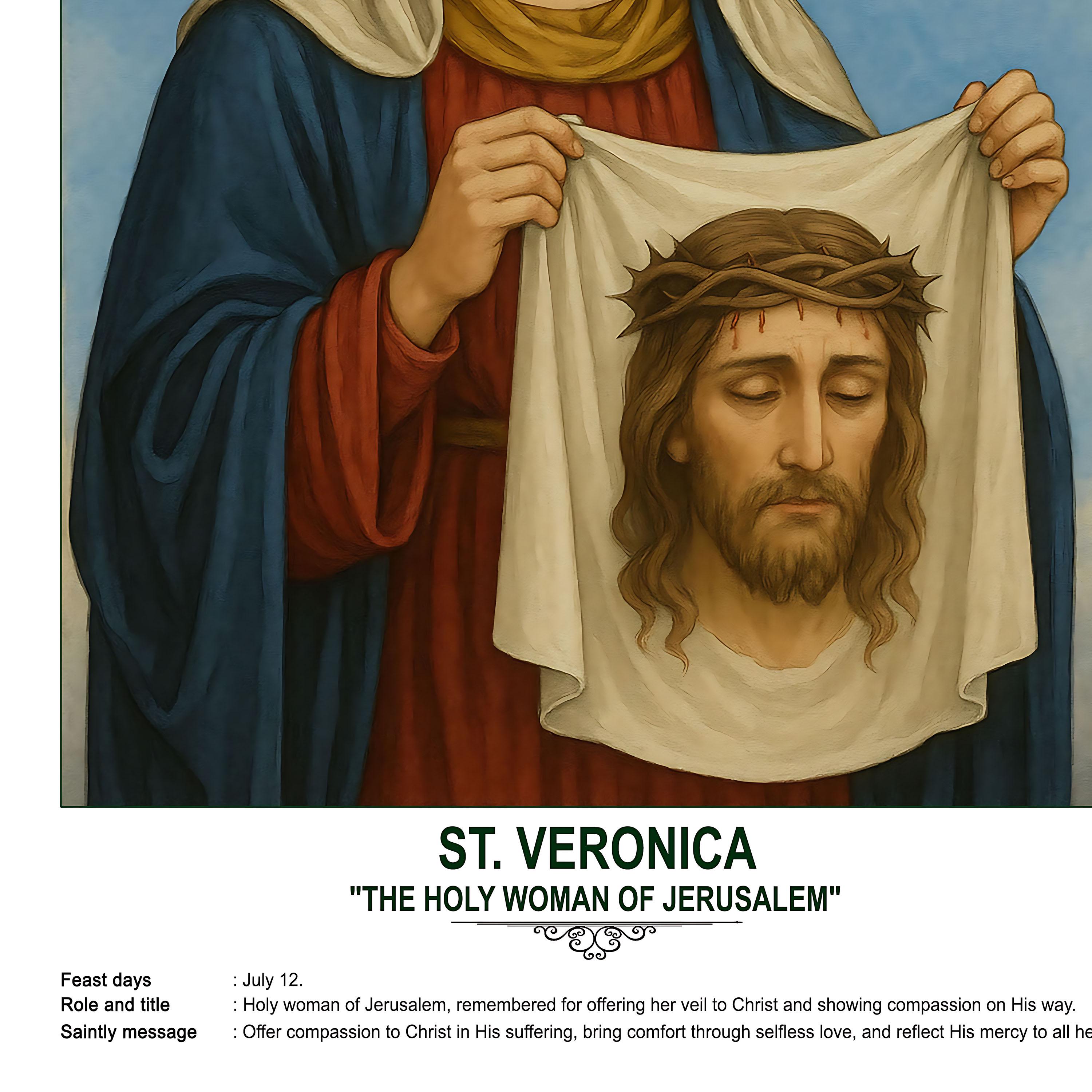 St. Veronica, Sacred Art, Religious Wall Art for Families, Patron Saint ...