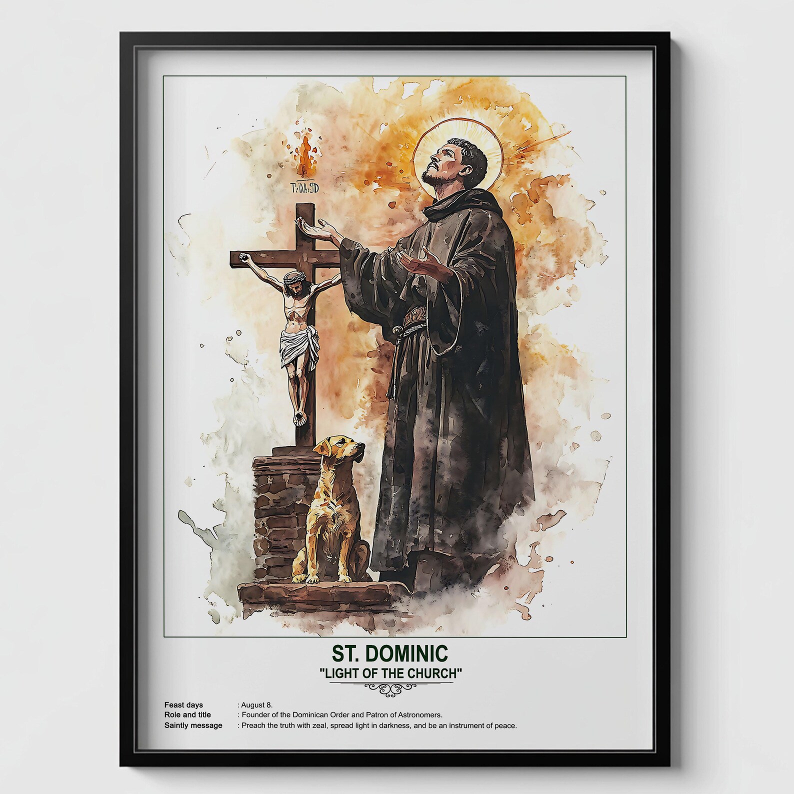 St. Dominic, Sacred Art, Religious Wall Art for Families, Patron Saint ...