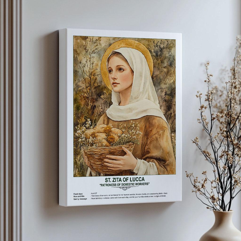 St. Zita of Lucca, Sacred Art, Religious Wall Art for Families, Patron ...