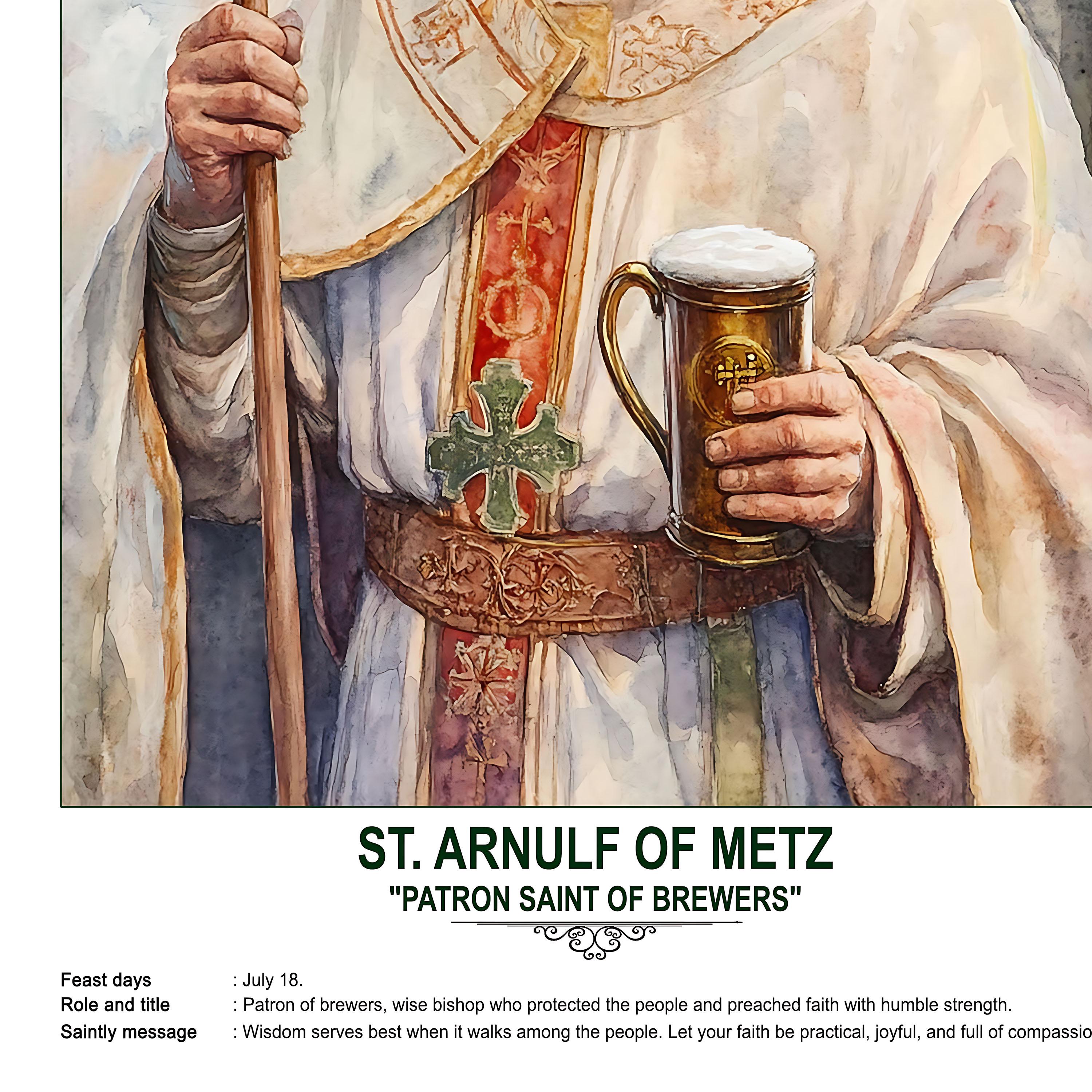 St. Arnulf of Metz, Sacred Art, Religious Wall Art for Families, Patron ...