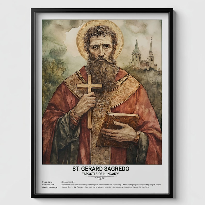 St. Gerard Sagredo, Sacred Art, Religious Wall Art for Families, Patron ...