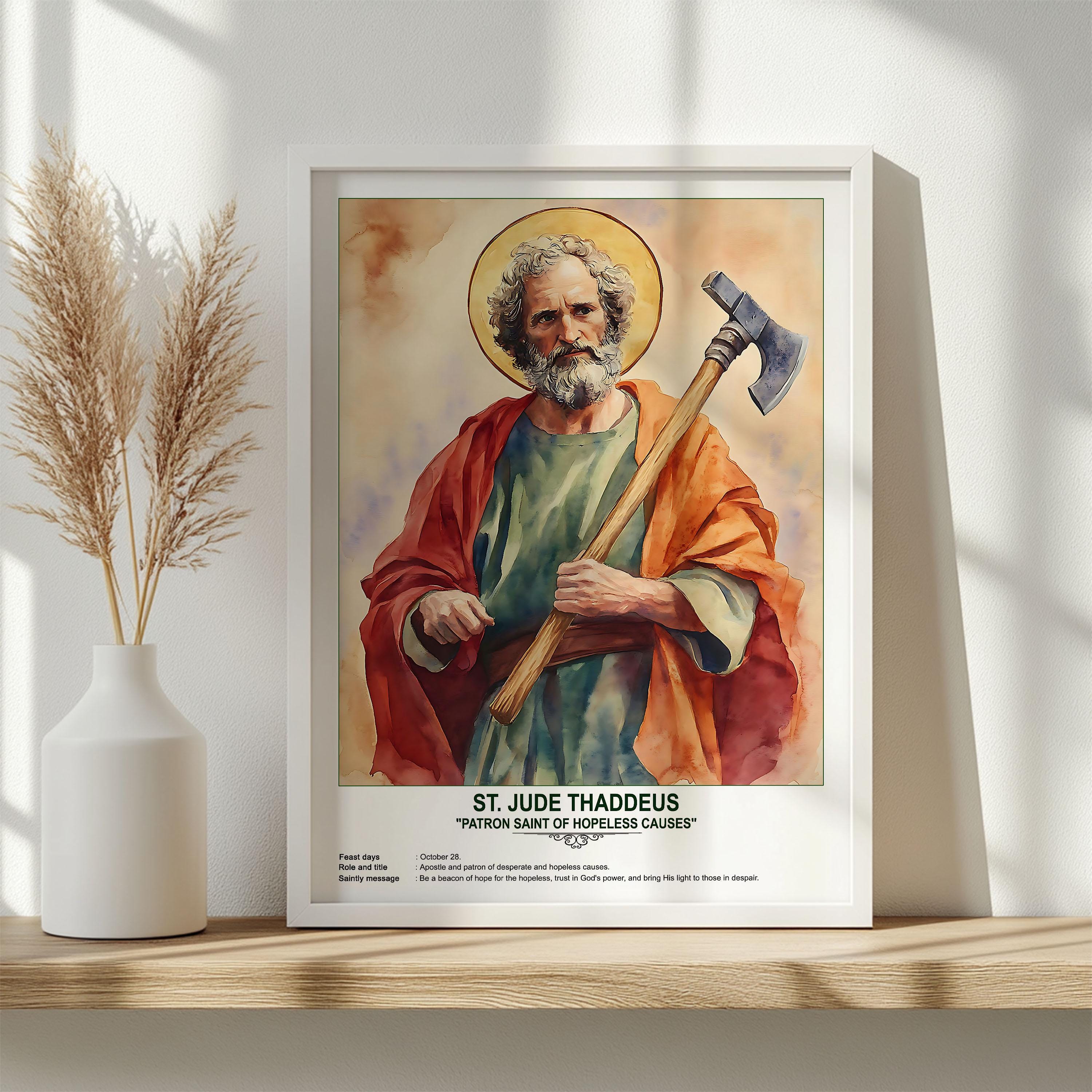St. Jude Thaddeus, Sacred Art, Religious Wall Art for Families, Patron ...