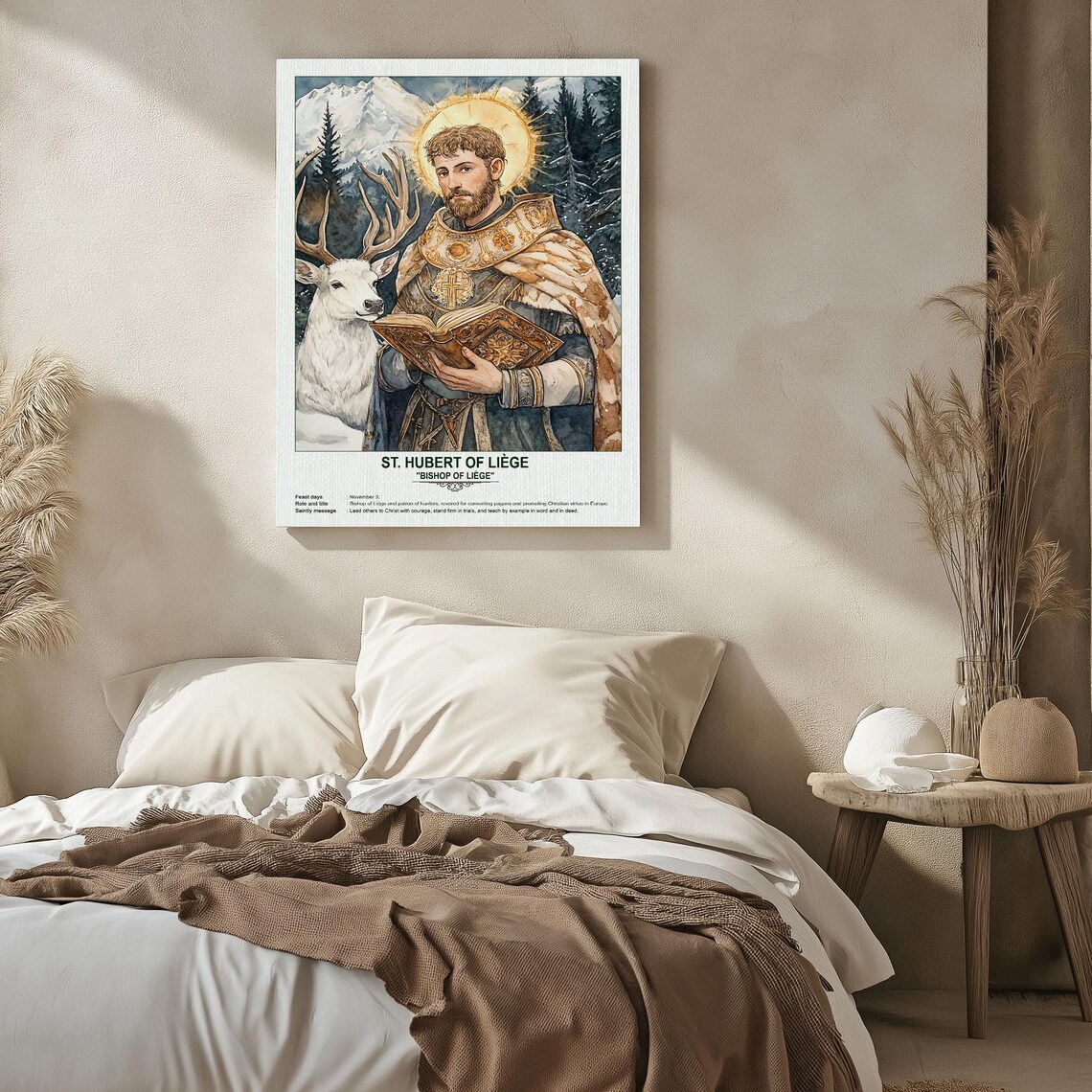 St. Hubert of Liège, Sacred Art, Religious Wall Art for Families ...