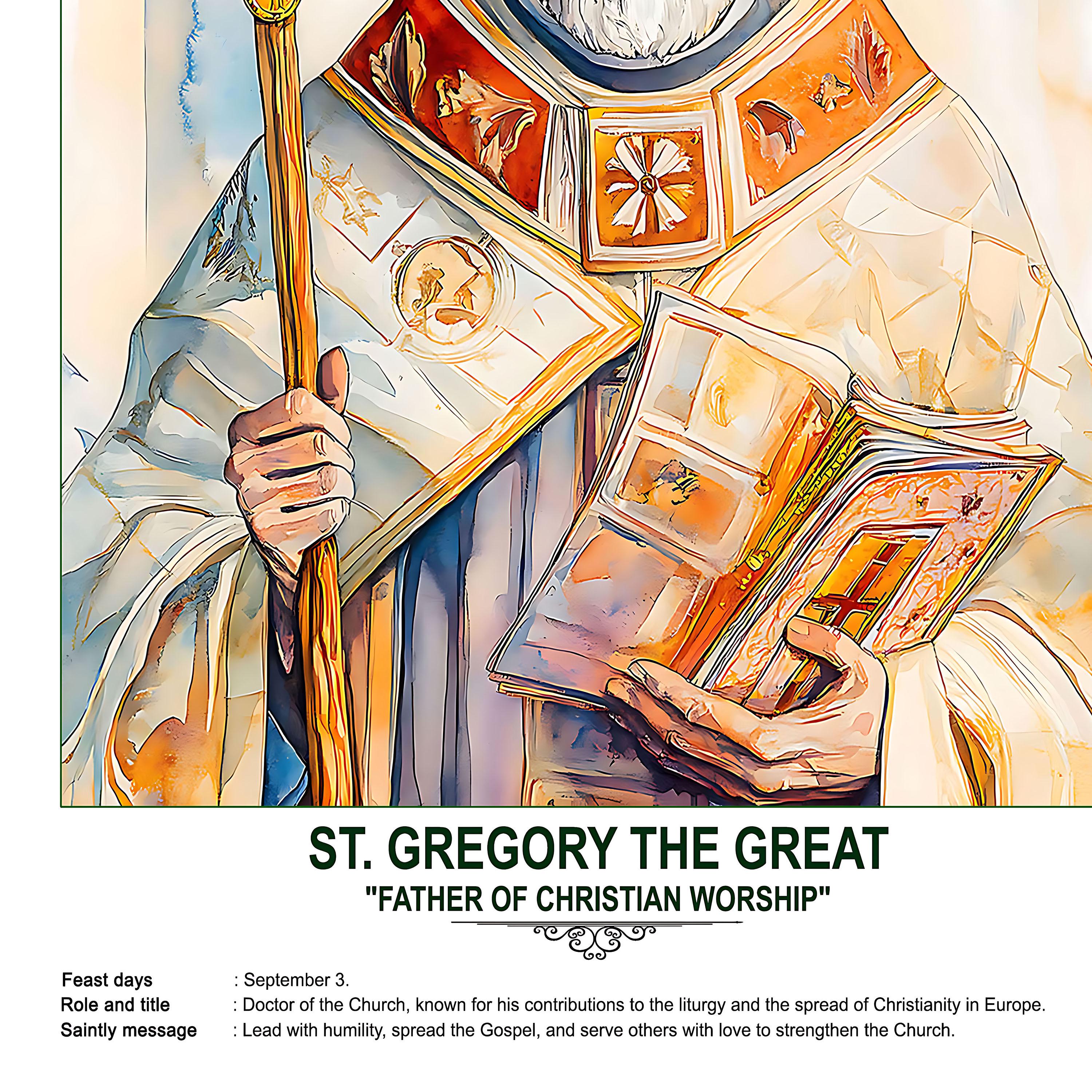 St. Gregory the Great, Sacred Art, Religious Wall Art for Families ...