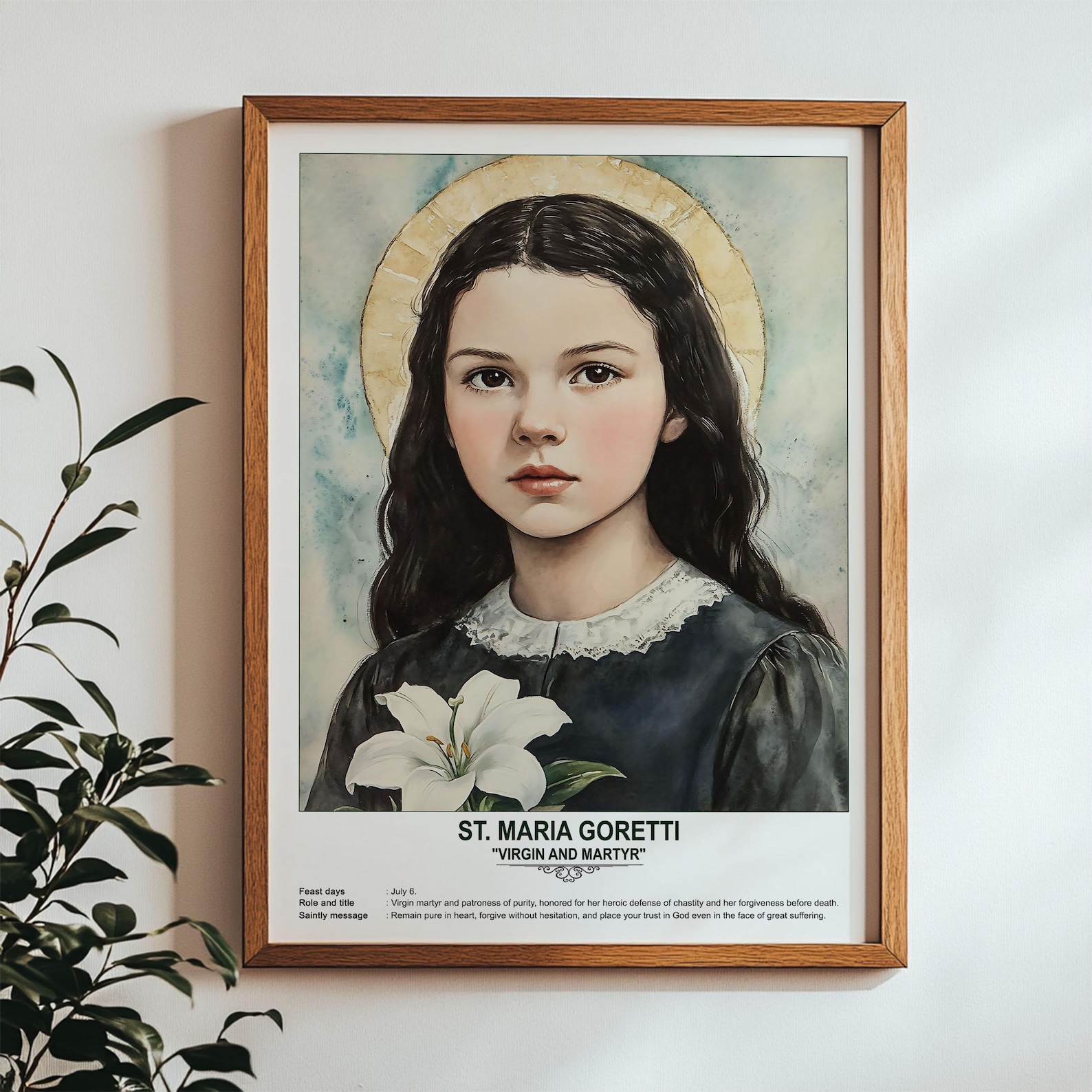 St. Maria Goretti, Sacred Art, Religious Wall Art for Families, Patron ...