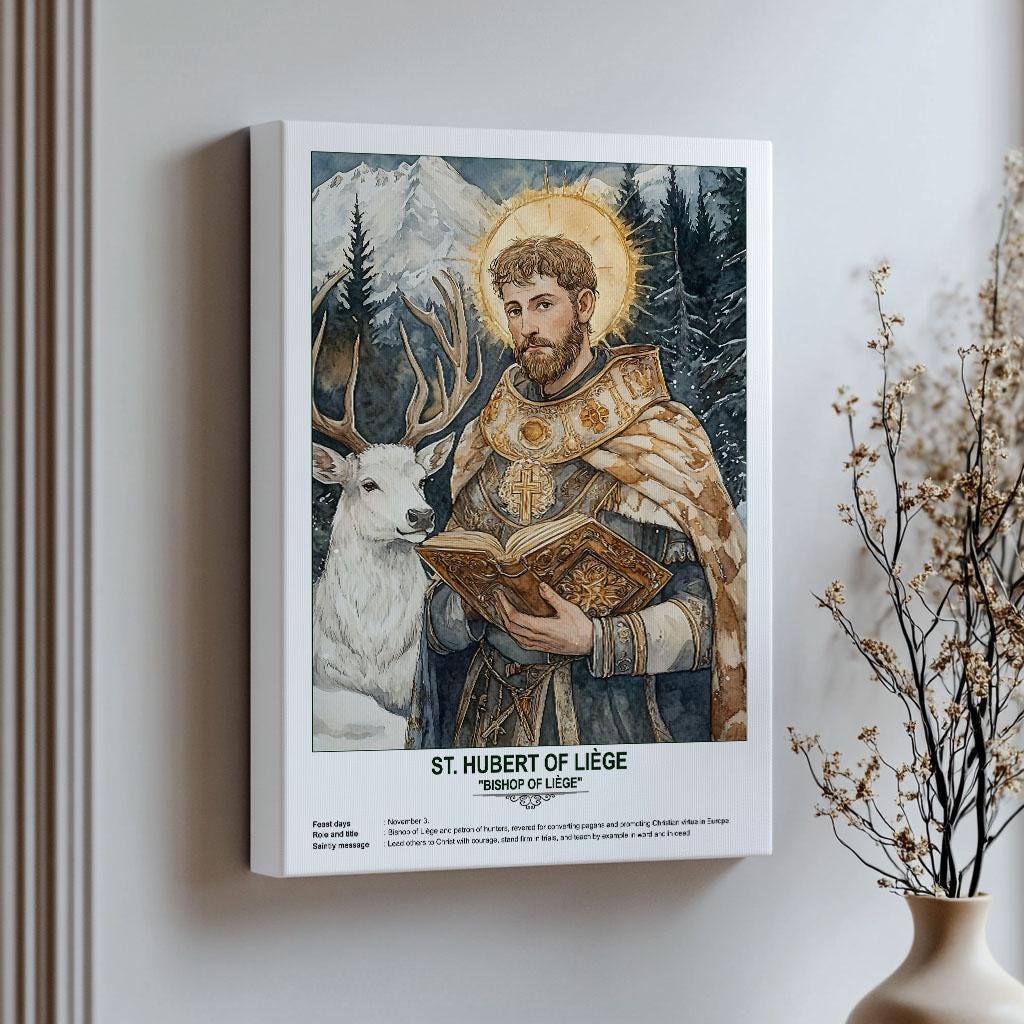 St. Hubert of Liège, Sacred Art, Religious Wall Art for Families ...