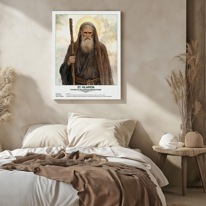 St. Hilarion, Sacred Art, Religious Wall Art for Families, Patron Saint ...