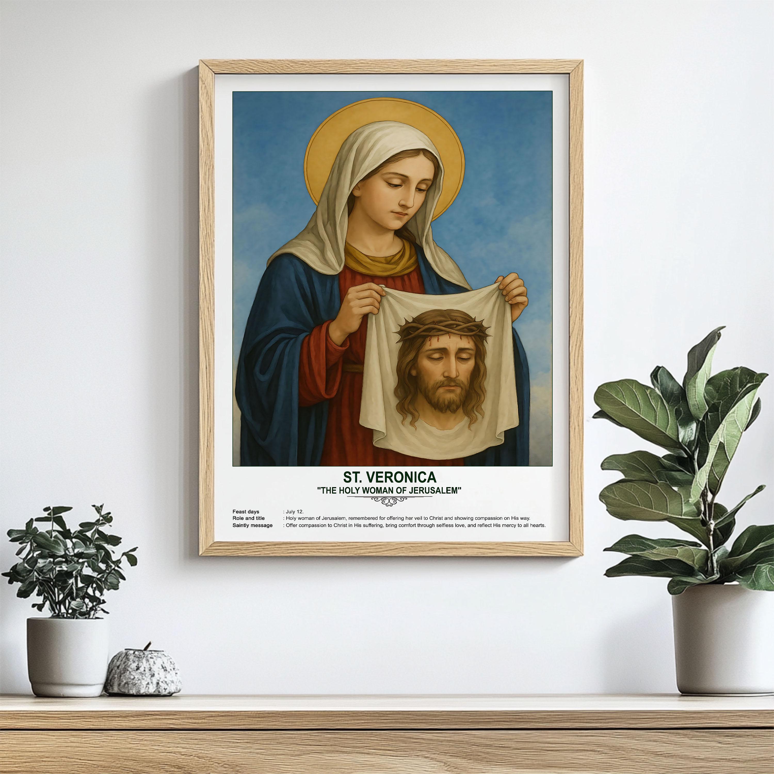 St. Veronica, Sacred Art, Religious Wall Art for Families, Patron Saint ...
