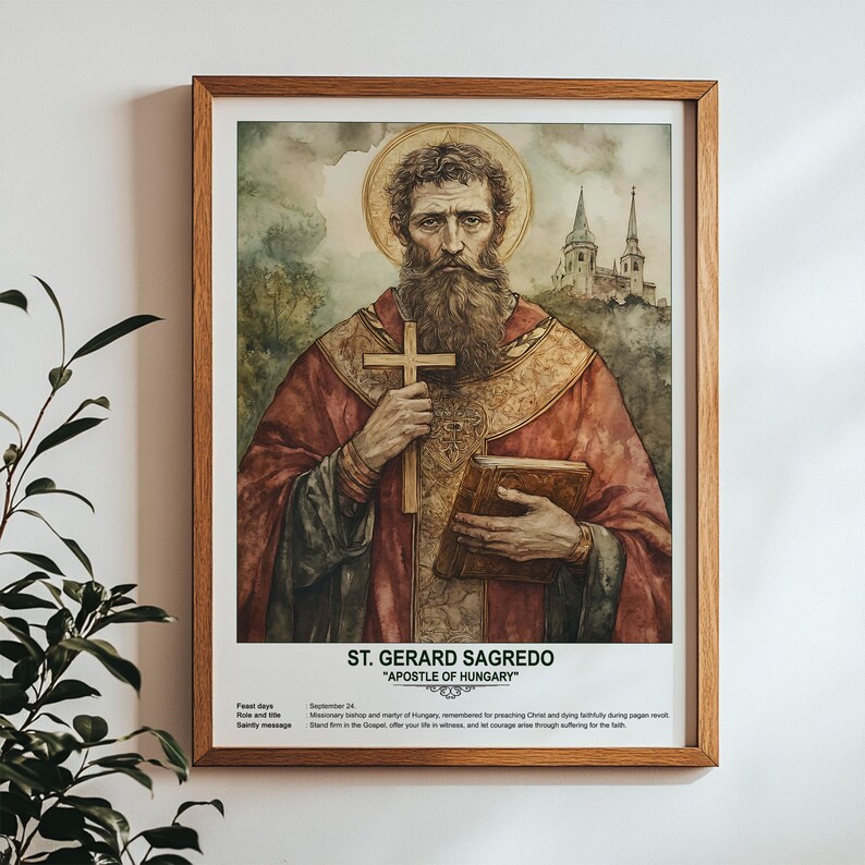 St. Gerard Sagredo, Sacred Art, Religious Wall Art for Families, Patron ...