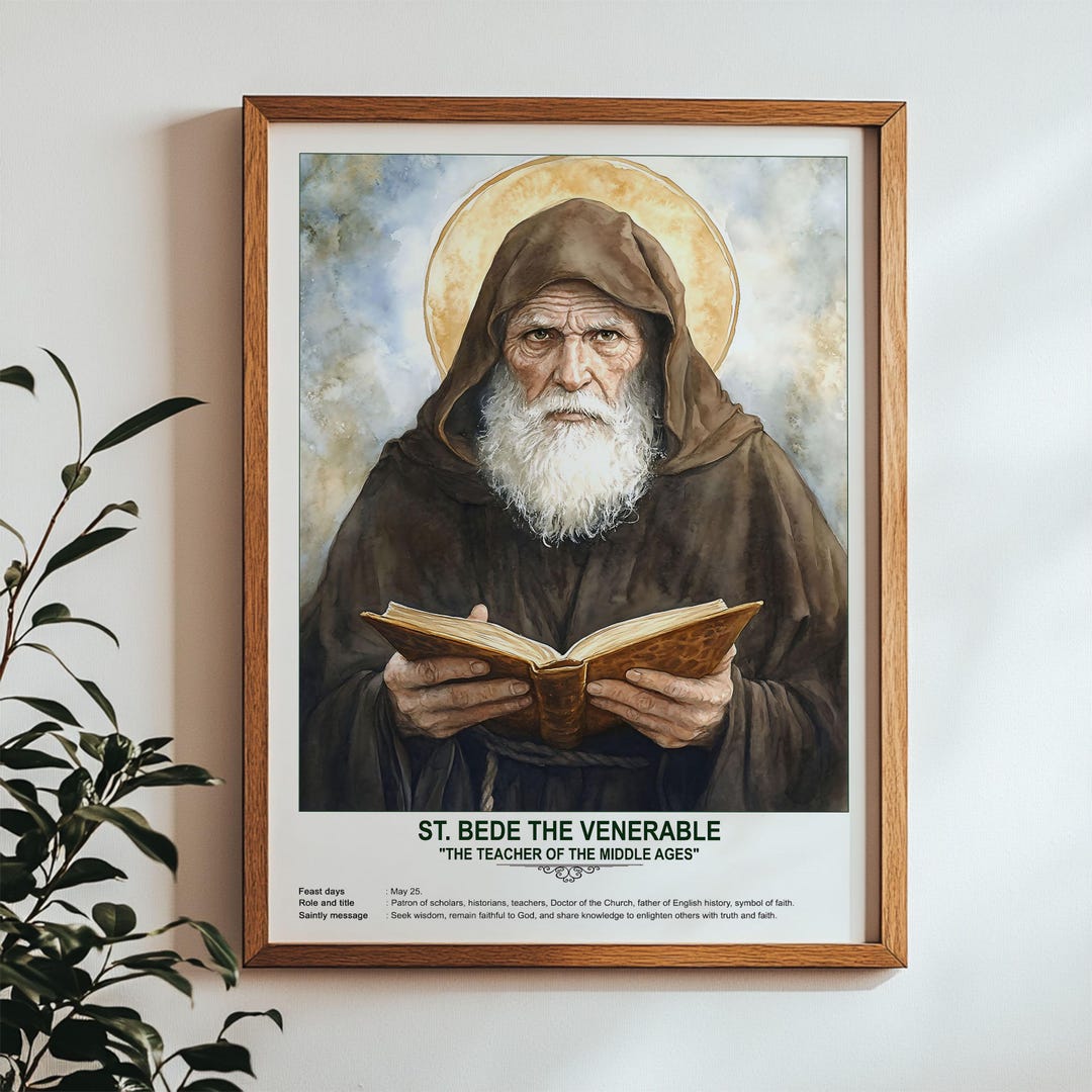 St. Bede the Venerable, Sacred Art, Religious Wall Art for Families ...