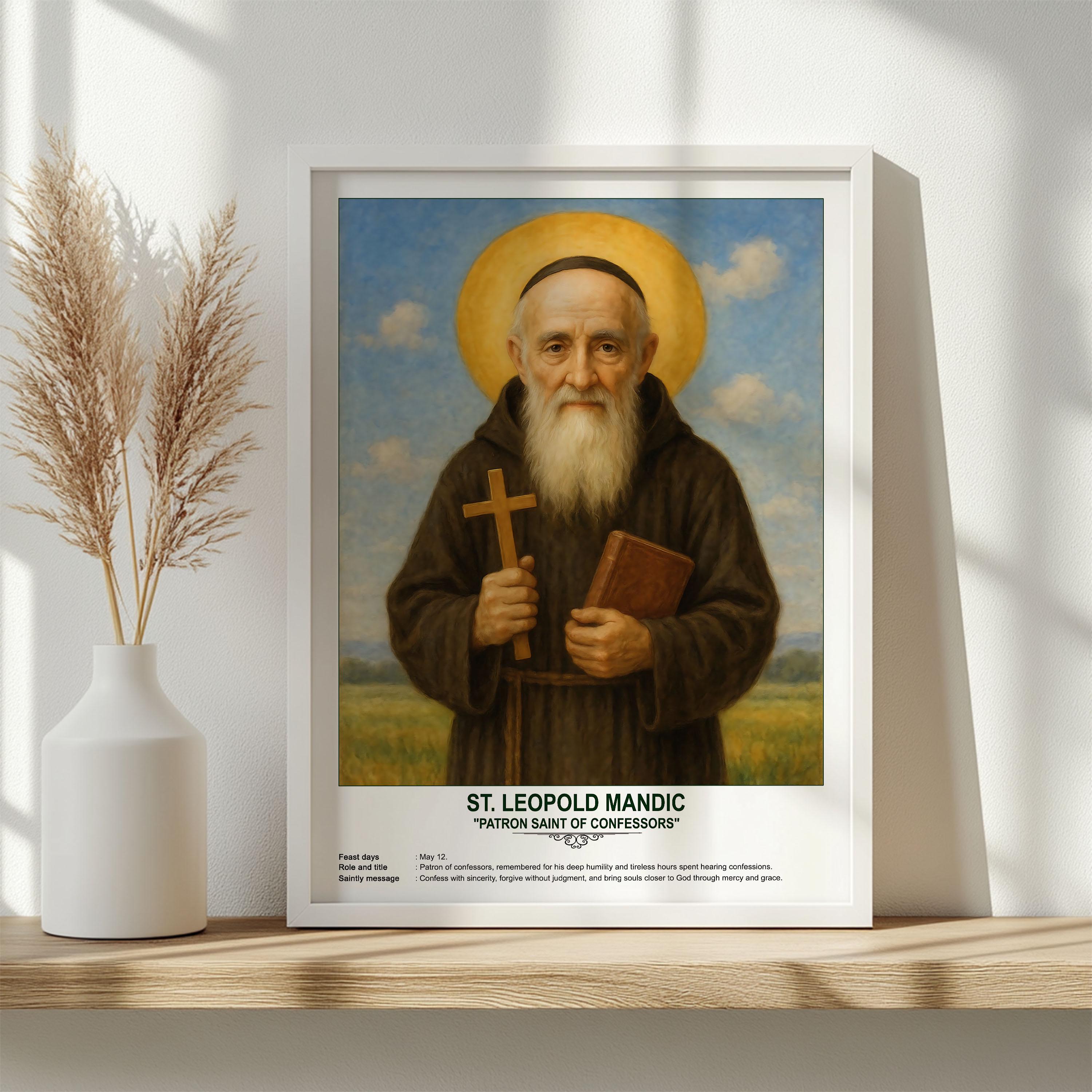 St. Leopold Mandic, Sacred Art, Religious Wall Art for Families, Patron ...