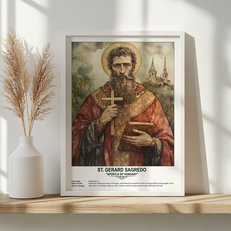 St. Gerard Sagredo, Sacred Art, Religious Wall Art for Families, Patron ...