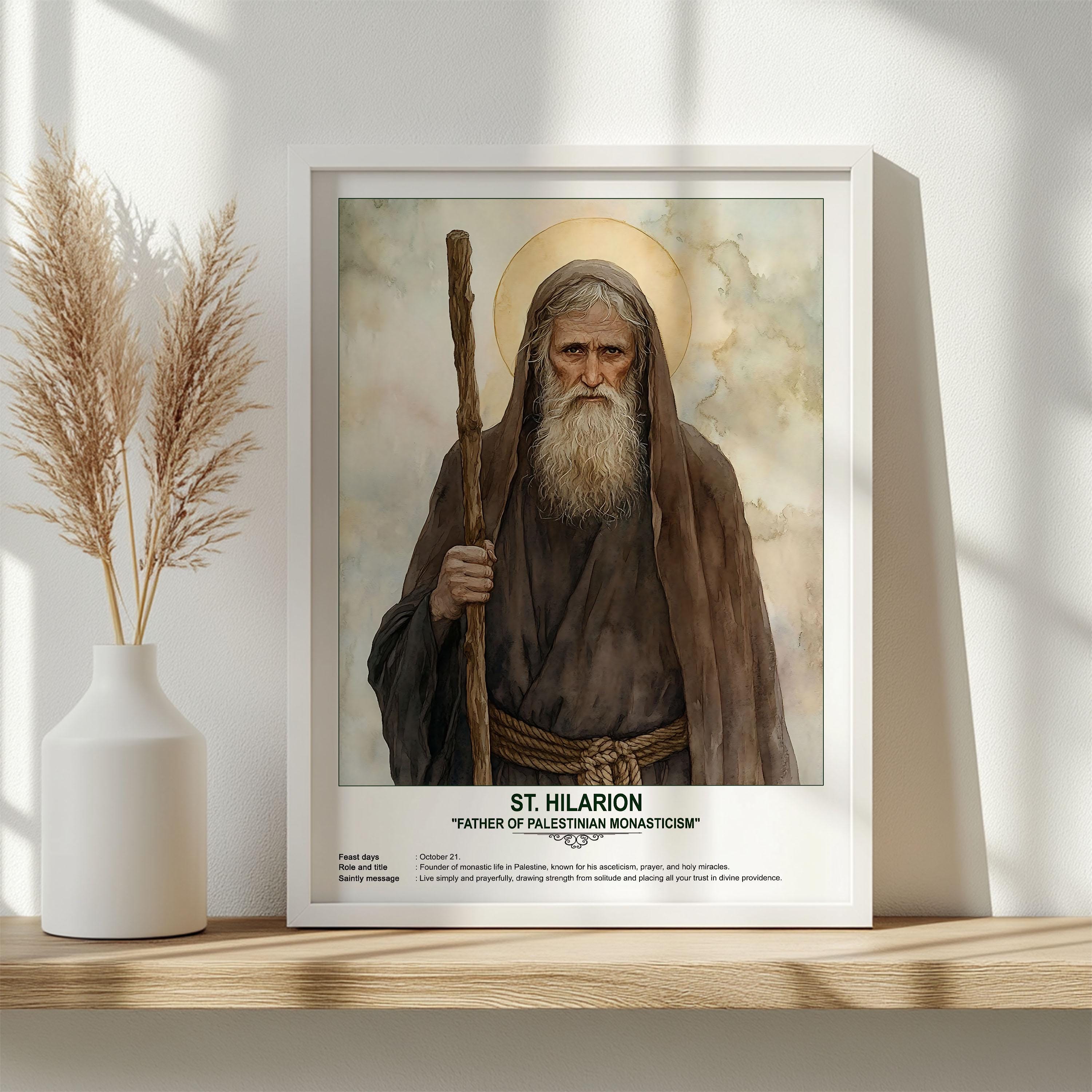 St. Hilarion, Sacred Art, Religious Wall Art for Families, Patron Saint ...