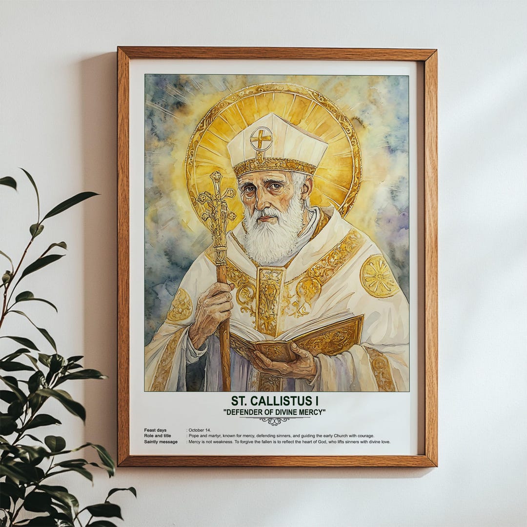 St. Callistus I, Sacred Art, Religious Wall Art for Families, Patron ...