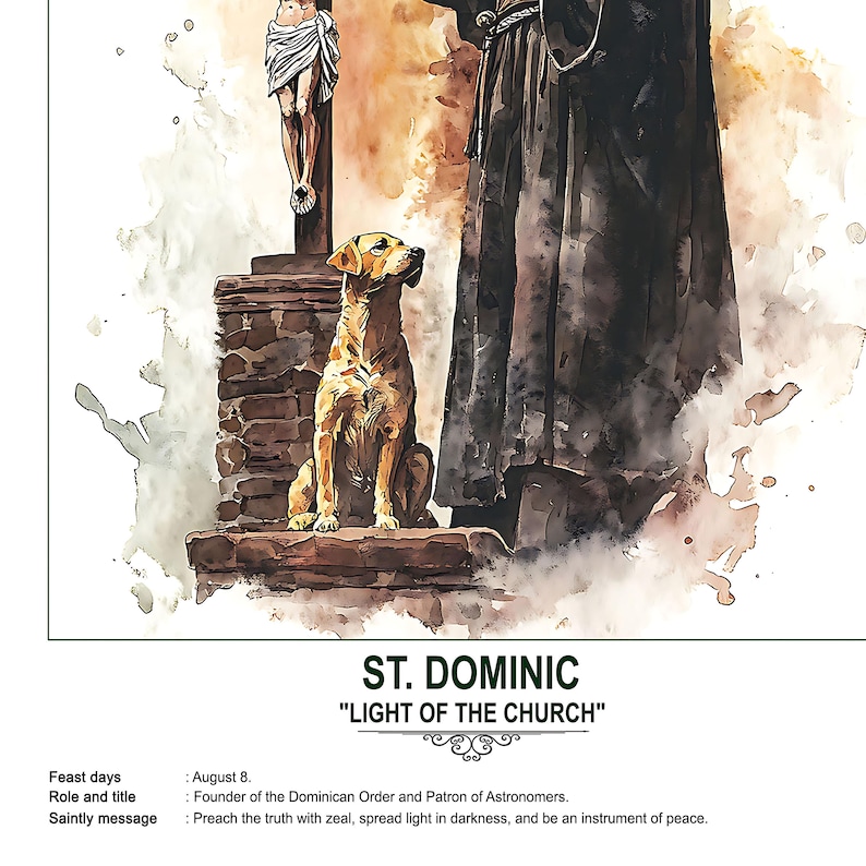 St. Dominic, Sacred Art, Religious Wall Art for Families, Patron Saint ...