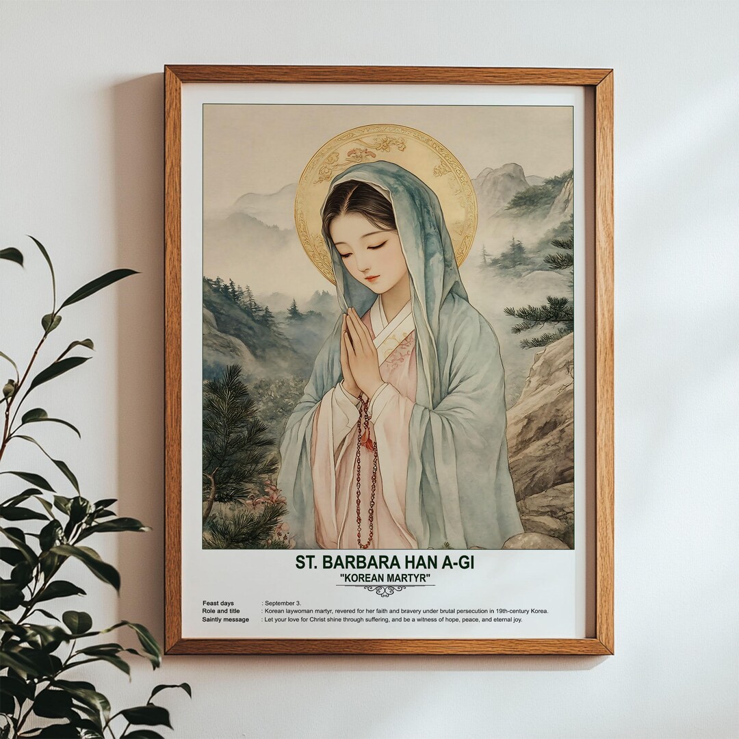 St. Barbara Han A-gi, Sacred Art, Religious Wall Art for Families ...