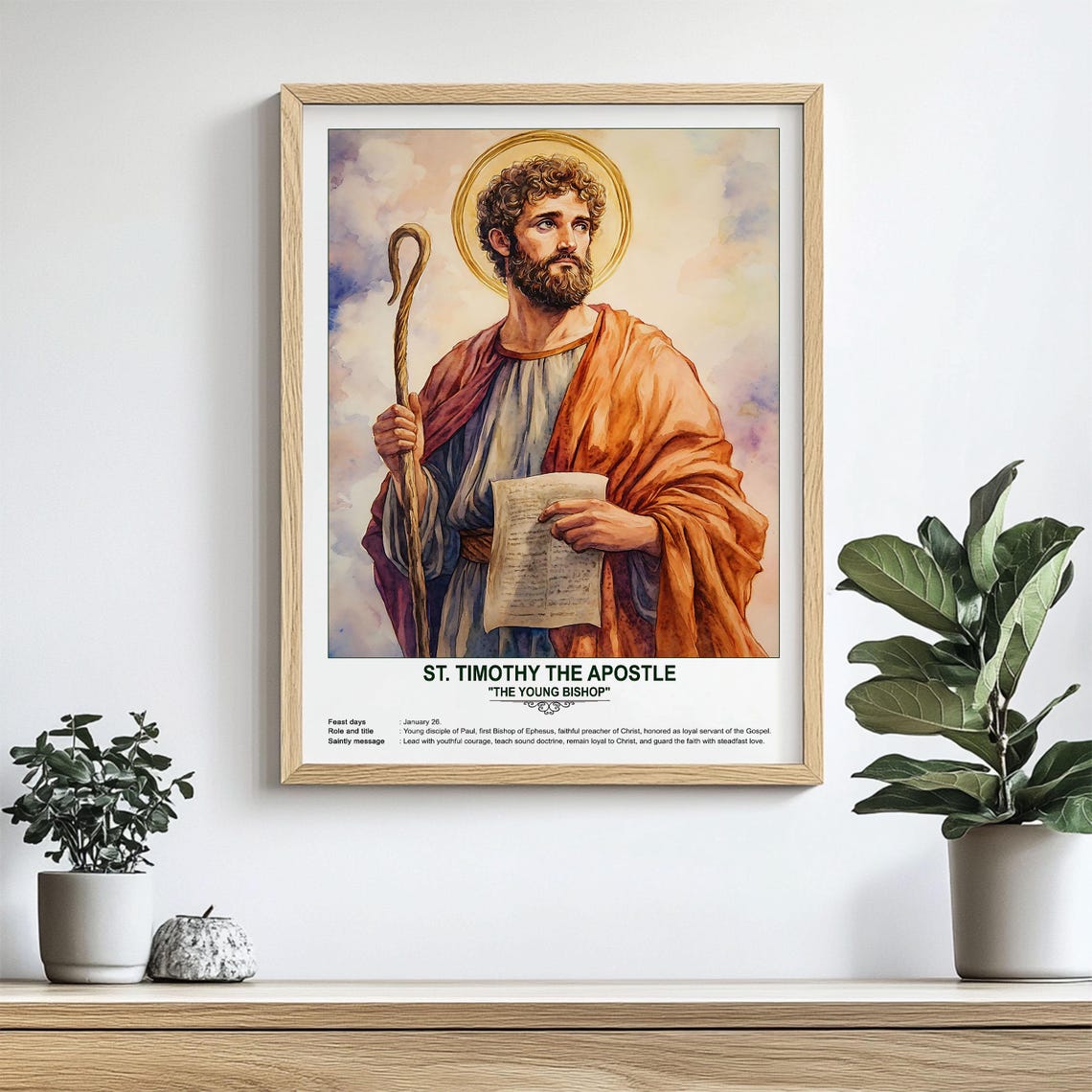 Timothy Disciple St. Timothy the Apostle, Sacred Art, Religious Wall Art for Families ...