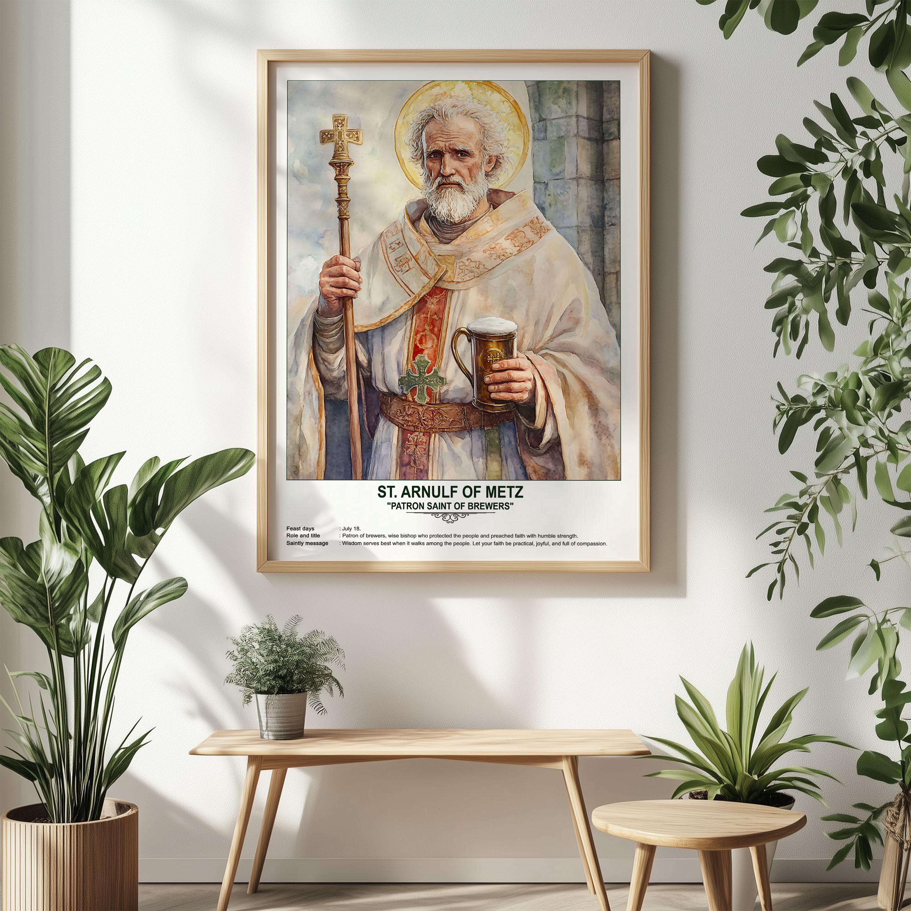 St. Arnulf of Metz, Sacred Art, Religious Wall Art for Families, Patron ...