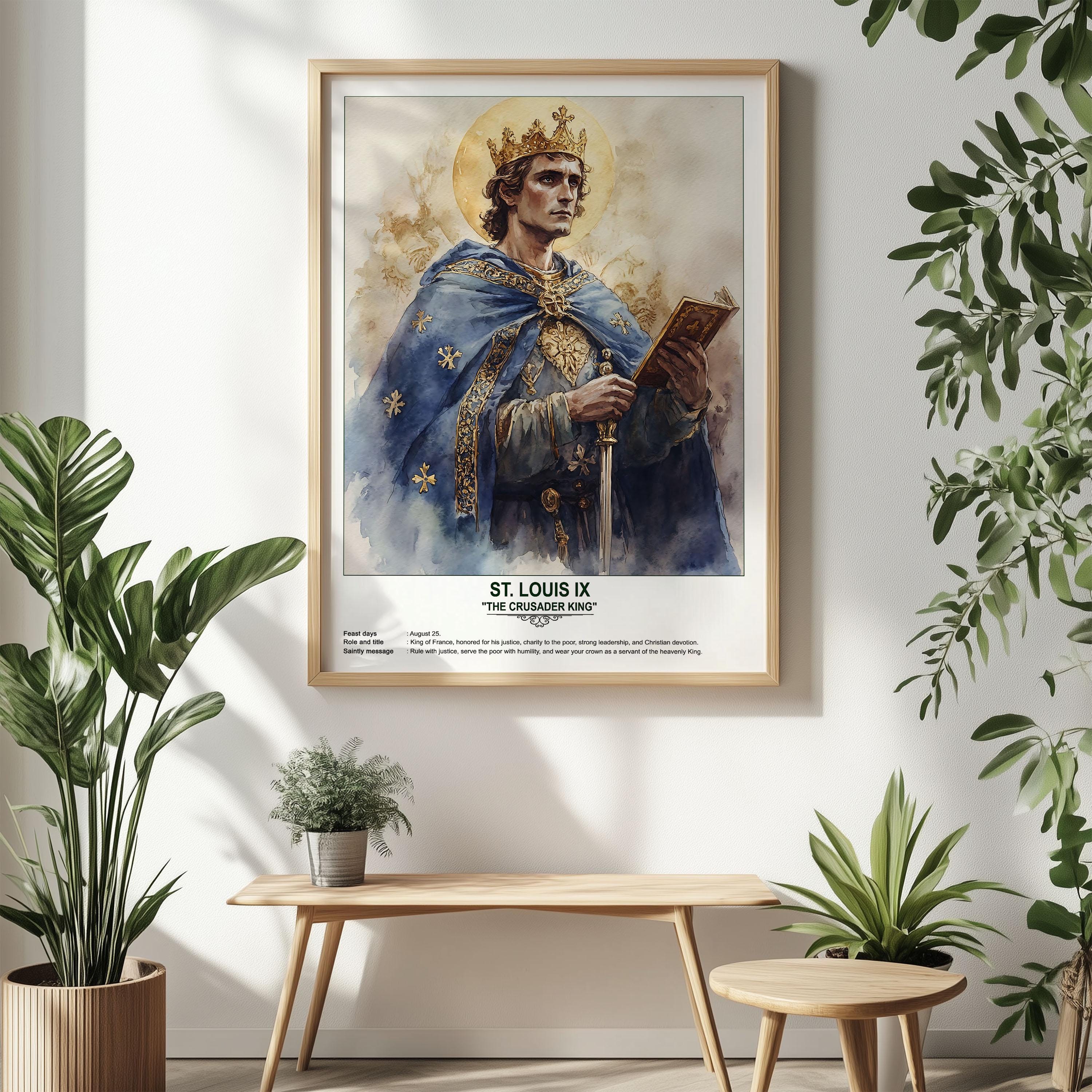 St. Louis IX, Sacred Art, Religious Wall Art for Families, Patron Saint ...