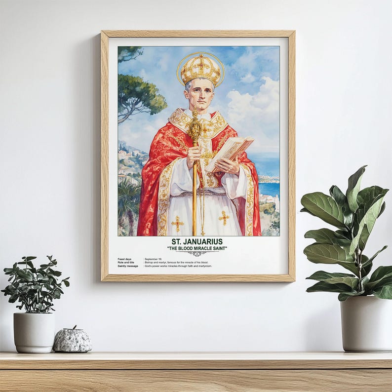 St. Januarius, Sacred Art, Religious Wall Art for Families, Patron ...