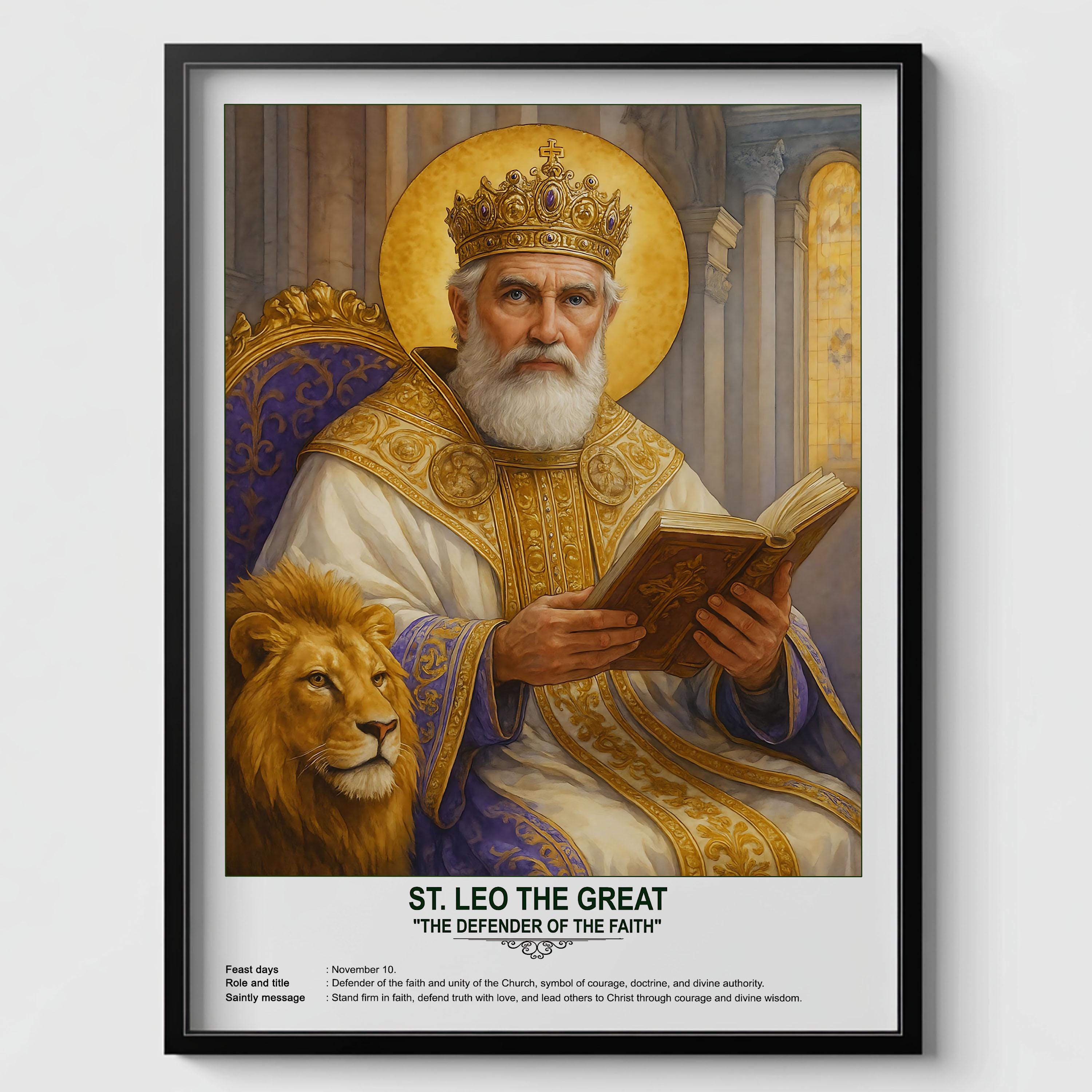St. Leo the Great, Sacred Art, Religious Wall Art for Families, Patron ...