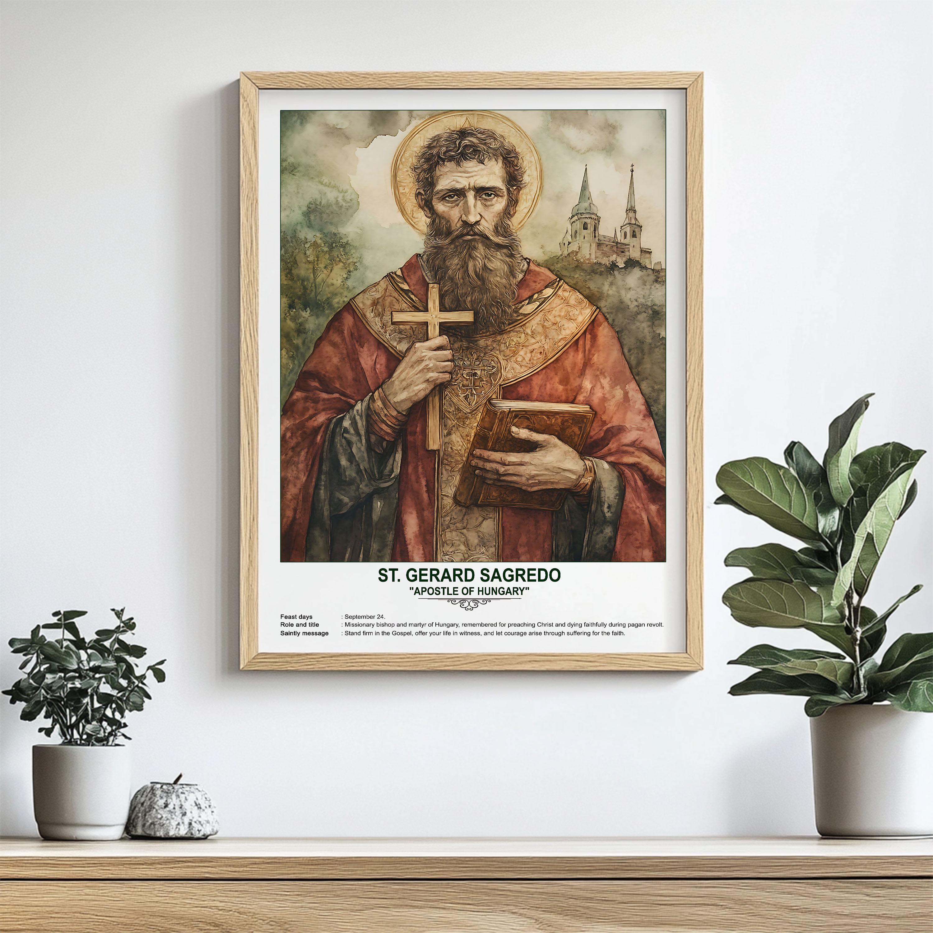 St. Gerard Sagredo, Sacred Art, Religious Wall Art for Families, Patron ...