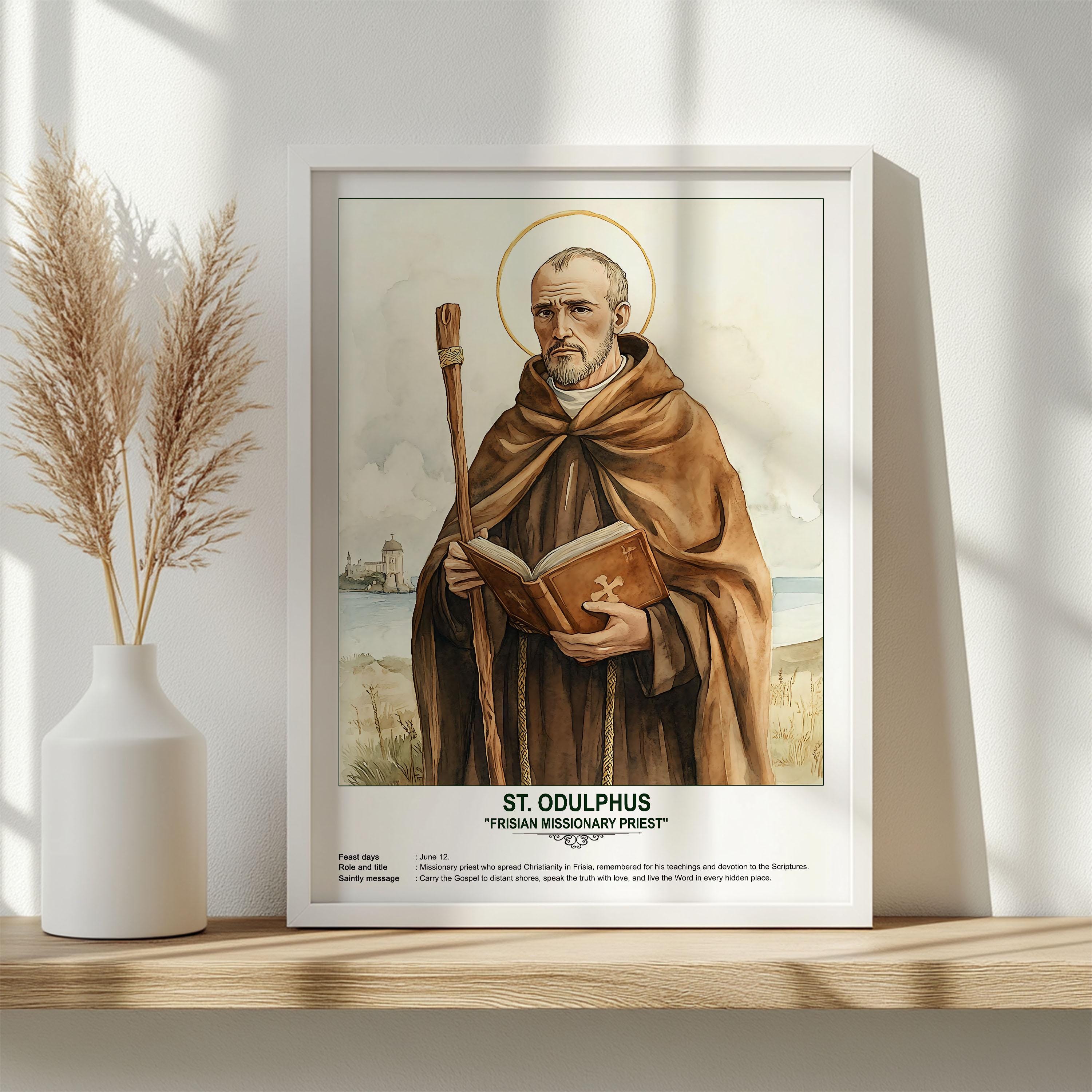 St. Odulphus, Sacred Art, Religious Wall Art for Families, Patron Saint ...