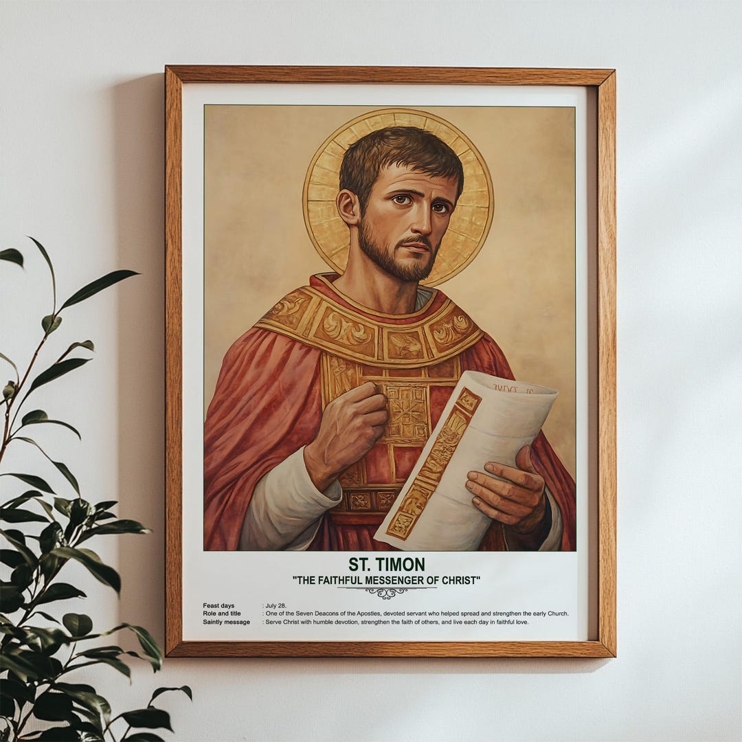 St Timon St. Timon, Sacred Art, Religious Wall Art for Families, Patron Saint ...
