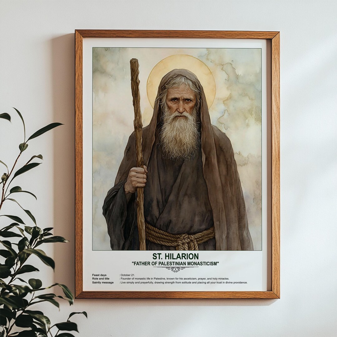St. Hilarion, Sacred Art, Religious Wall Art for Families, Patron Saint ...