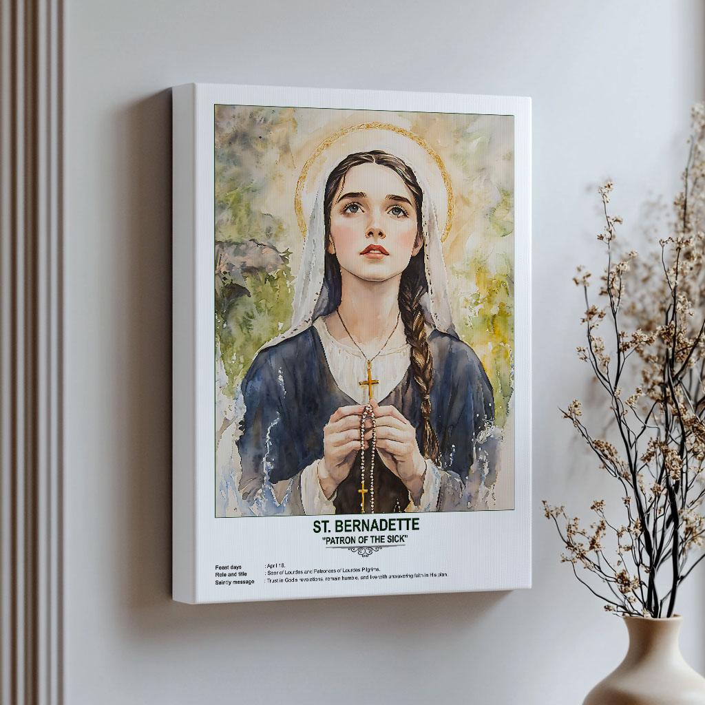 St. Bernadette, Sacred Art, Religious Wall Art for Families, Patron ...