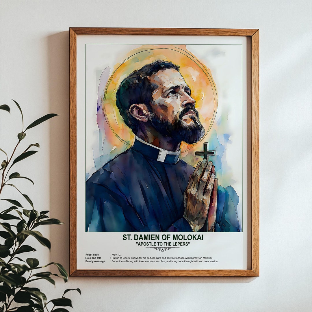 St. Damien of Molokai, Sacred Art, Religious Wall Art for Families ...